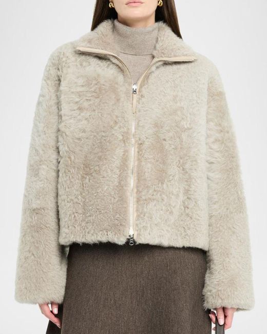UTZON Natural Jeena Reversible Shearling Jacket
