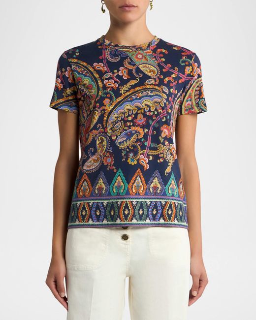 Etro Multicolor Slim Paisley T-Shirt