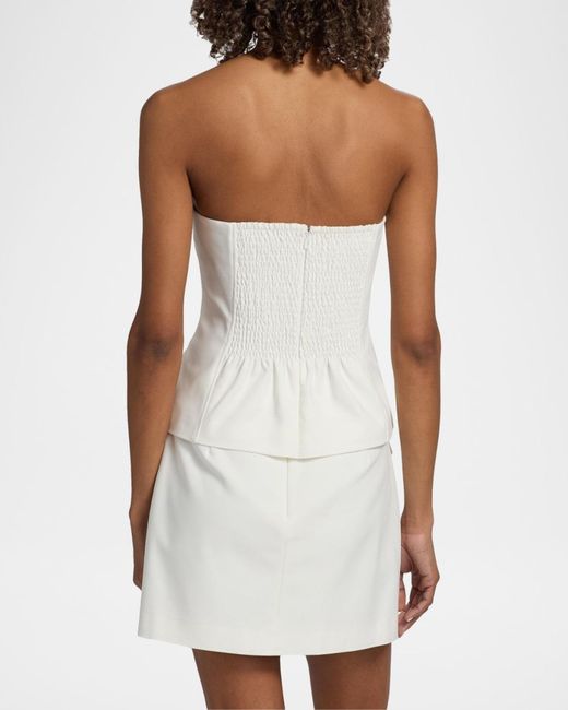 Ramy Brook White Eva Strapless Top