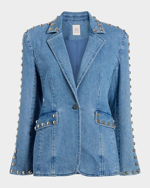 Cinq À Sept Blue Milly Studded Denim Jacket