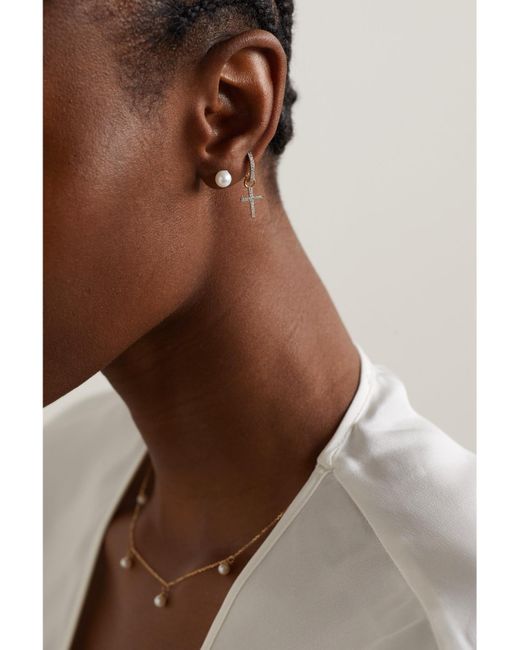 Mateo White 14-Karat Pearl Earrings
