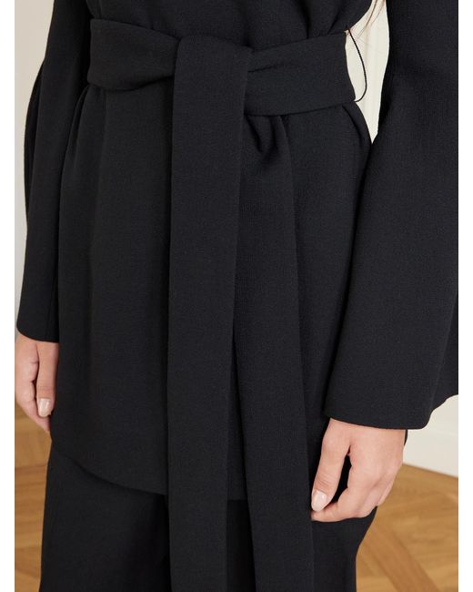 Gabriela Hearst Black Shandon Belted Wool Tunic