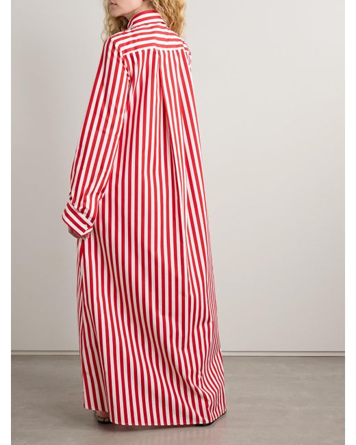 Twp Pink Jenny's Oversized-Maxi-Hemdblusenkleid Aus Gestreifter Baumwollpopeline