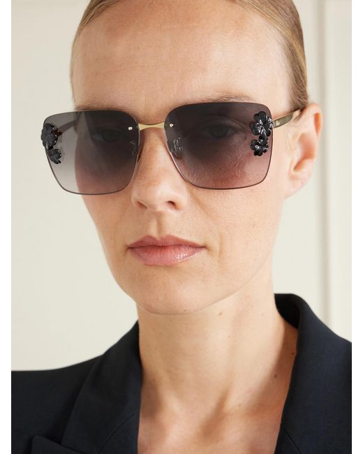 Dior Metallic Dior Clover S2U Square-Frame-Tone Sunglasses