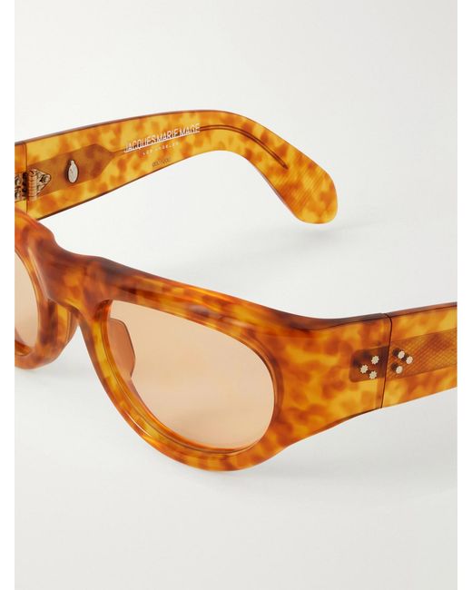 Jacques Marie Mage Orange D-Frame Tortoiseshell Acetate Sunglasses