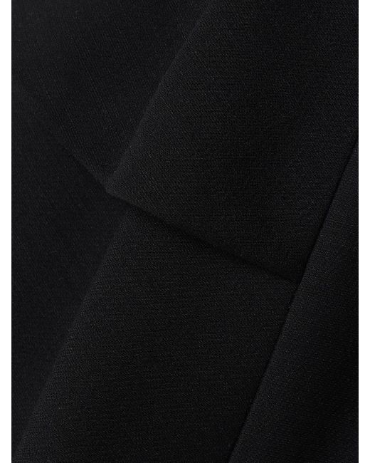 Valentino Garavani Black Midirock Aus Crêpe Aus Einer Woll-Seidenmischung Mit Rüschen