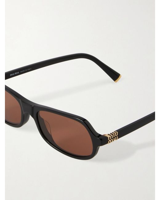 Miu Miu Black Round-Frame Acetate Sunglasses