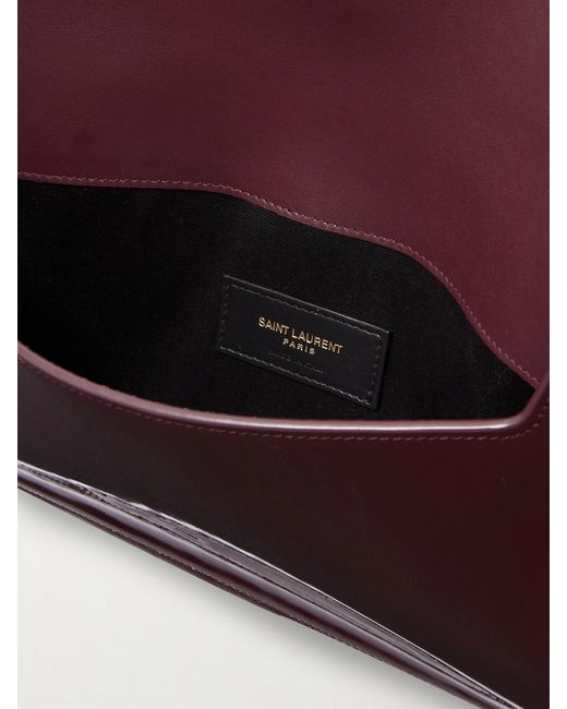 Saint Laurent Purple Uptown Patent-Leather Pouch