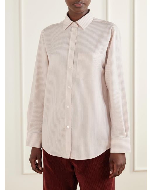 Rohe White Striped Woven Shirt