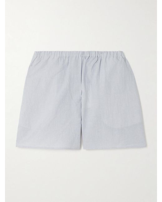 Proenza Schouler White Jana Striped Cotton And Linen-Blend Shorts