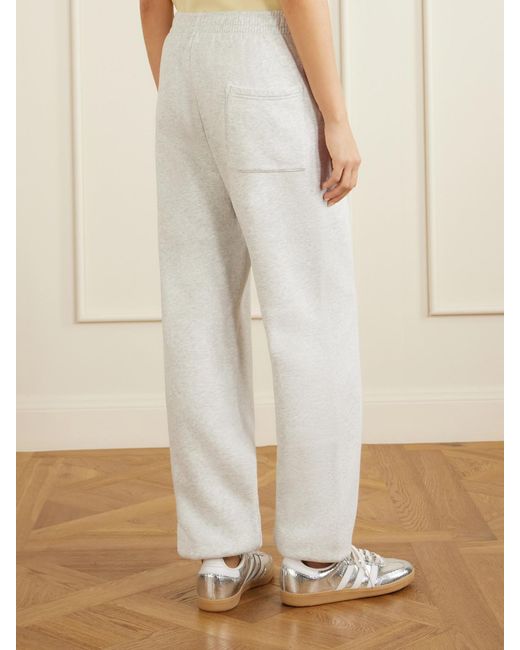 Sporty & Rich White Beverly Script Cotton-Jersey Track Pants