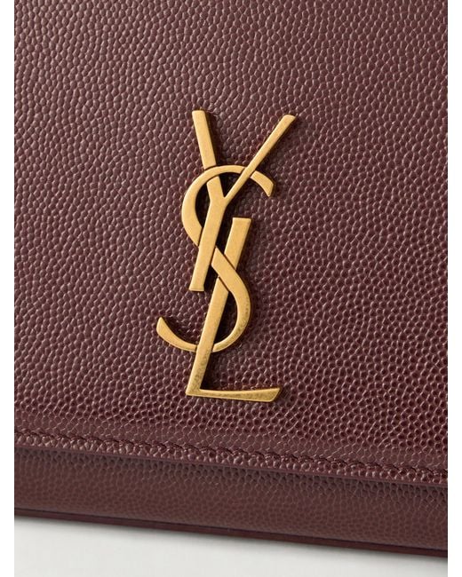Saint Laurent Purple Kate Embossed-Leather Clutch