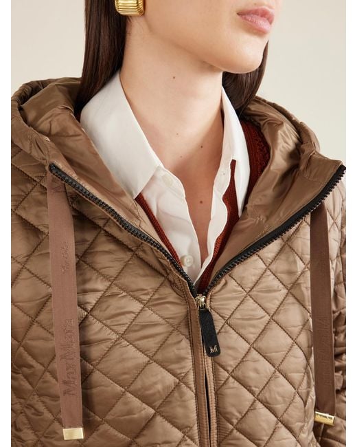 Max Mara Brown Padded Quilted Shell Jacket