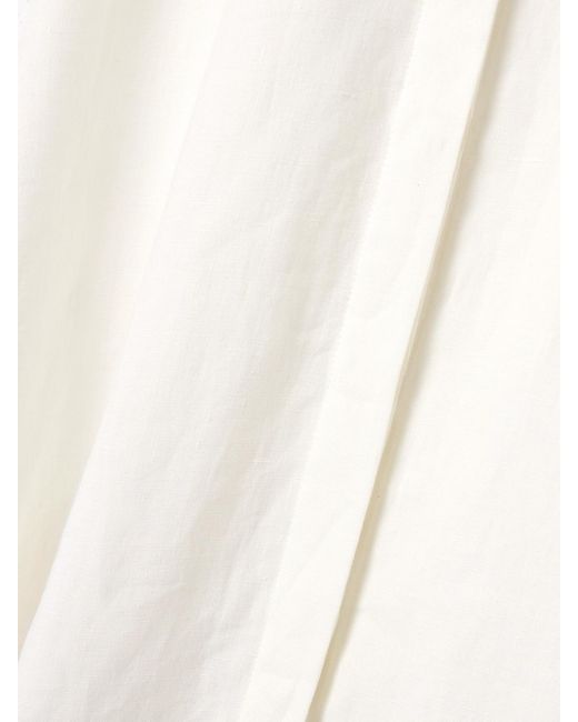 Gabriela Hearst White Arabella Pintucked Linen Maxi Dress