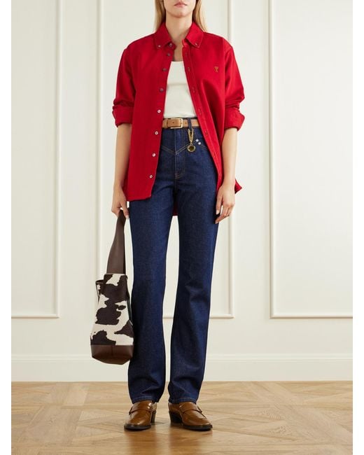 Stella McCartney Blue High-Waist Straight-Leg Jeans