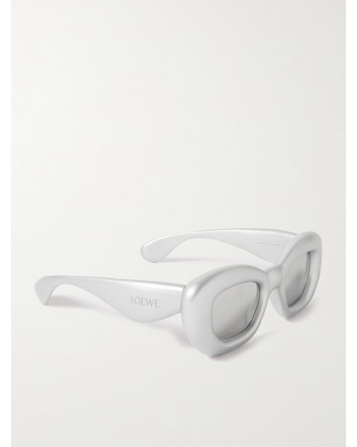 Loewe White Inflated Oversized D-Frame Acetate Sunglasses