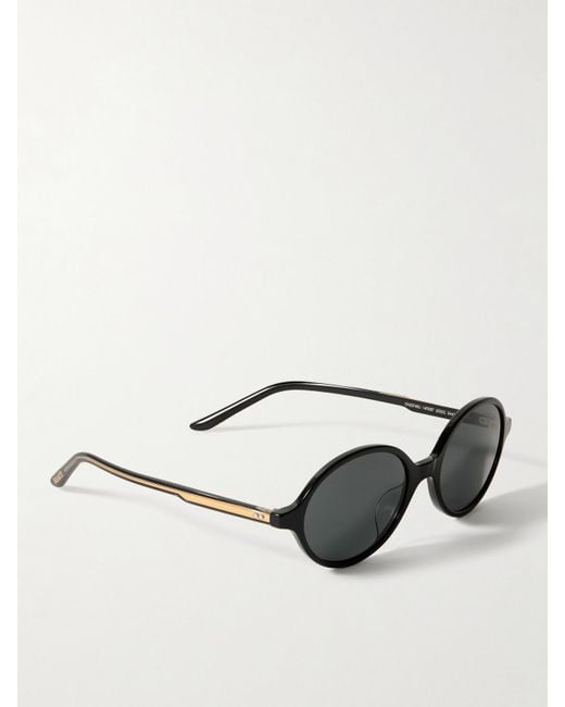 Oliver Peoples Black Khaite 1989C Round-Frame Acetate And-Tone Sunglasses