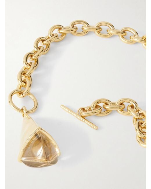 Chloé White Tone And Resin Necklace