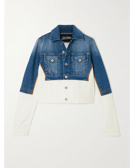 Jean Paul Gaultier Blue Petit Grand Two-Tone Denim Jacket