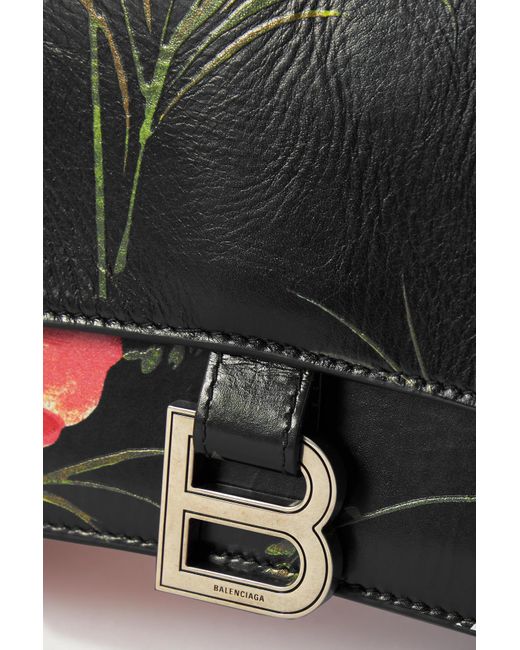 Balenciaga Crush Floral print Patent leather Shoulder Bag in Red