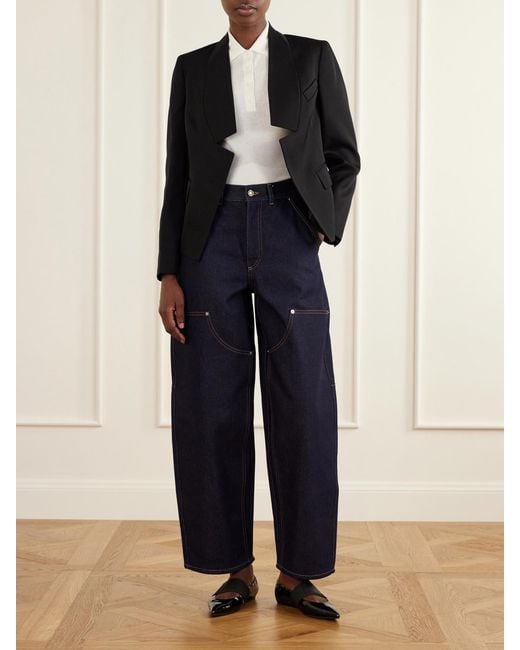 Givenchy Black Reverse Lapel Wool Grain De Poudre Jacket