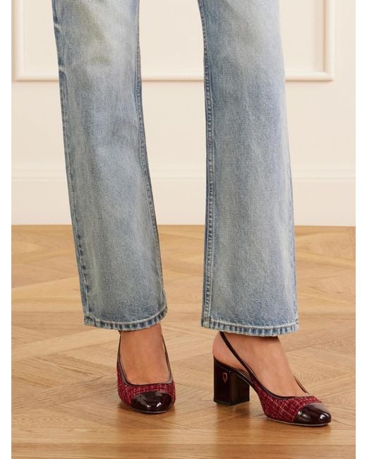 JENNIFER CHAMANDI Pink Mattia 65 Leather-Trimmed Tweed Pumps