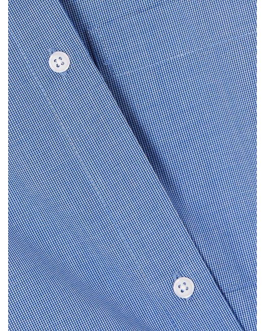 Twp Blue Next Morning Checked Cotton-Poplin Shirt