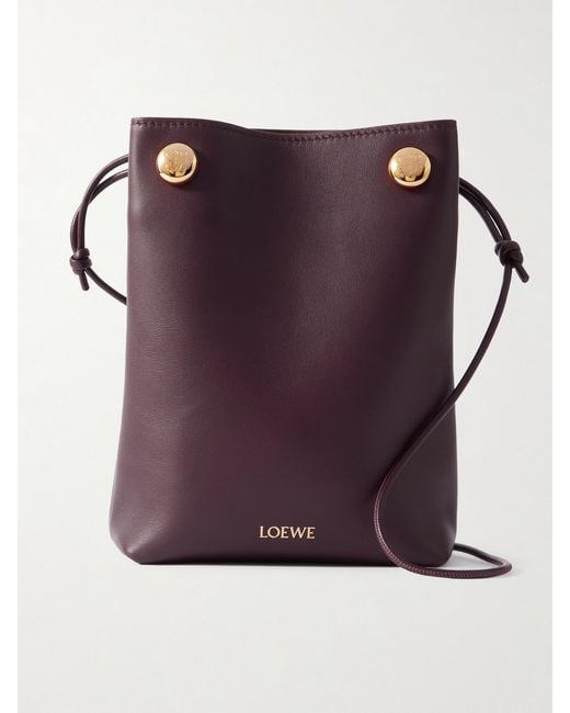 Loewe Purple Pebble Embellished Leather Shoulder Bag