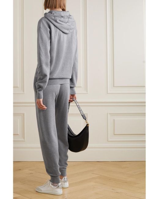 Olivia Von Halle Gray Gia London Silk And Cashmere-Blend Hoodie And Track Pants Set