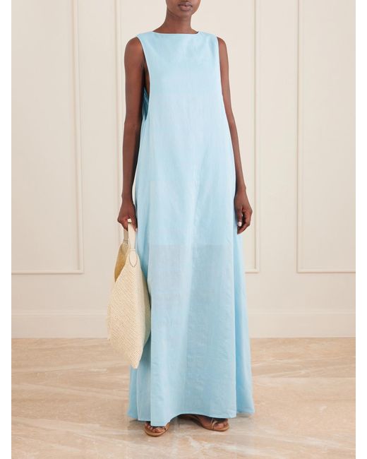 Marrakshi Life Blue The Column Cotton Maxi Dress