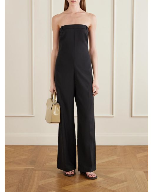 St. Agni Blue Pinstriped Woven Jumpsuit