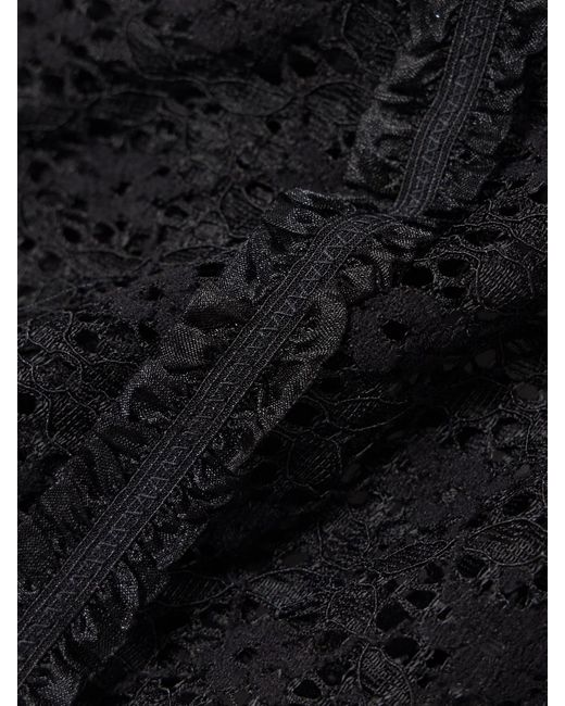 Kiki de Montparnasse Black Chante Grosgrain-Trimmed Stretch-Lace Briefs