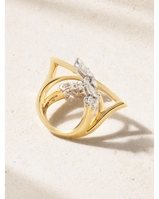 YEPREM Natural 18-Karat And Diamond Ring