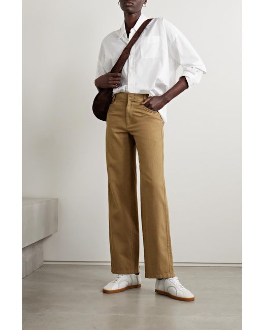Vince Natural Cotton, Lyocell And Linen-Blend Twill Straight-Leg Pants