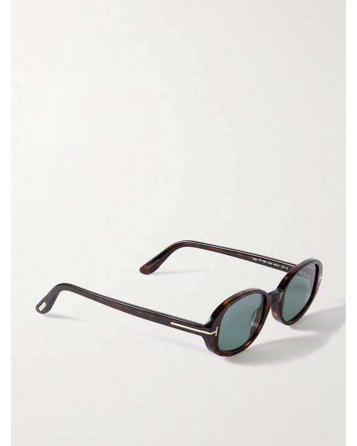 Tom Ford Black Iggy Oval-Frame Acetate Sunglasses