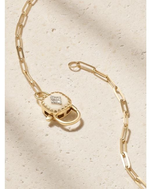 Pascale Monvoisin Natural Ginger 9-Karat, Resin And Diamond Necklace