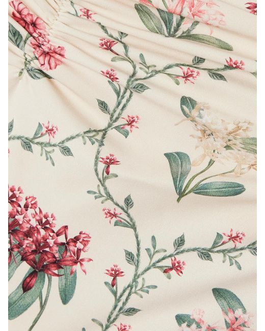 Agua Bendita White Vaiven Orquidea Ruched Floral-Print Recycled Bikini Briefs