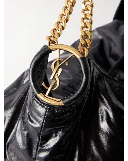 Saint Laurent Black Hortense Leather Shoulder Bag