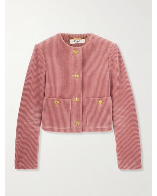 Chloé Pink Cotton-Corduroy Jacket