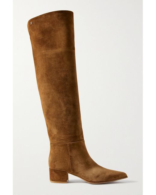 Gianvito Rossi Camoscio 45 Suede Over-the-knee Boots in Brown | Lyst