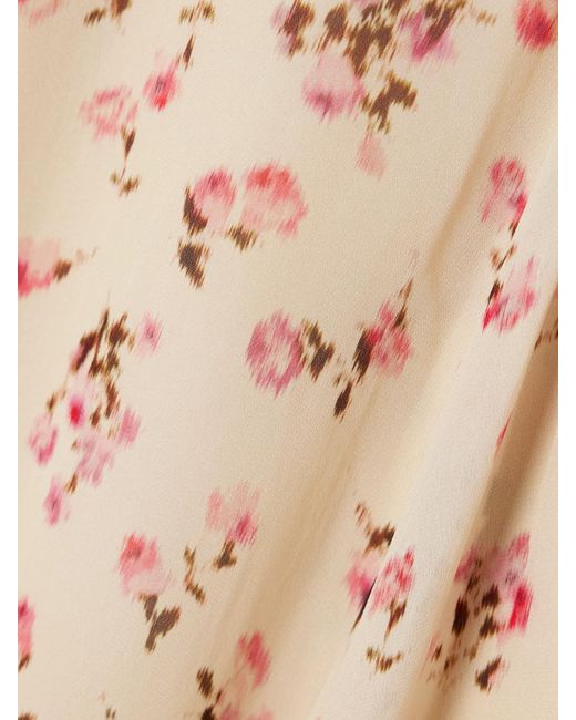 Isabel Marant Natural Lycia Asymmetric Floral-Print Crepe De Chine Midi Skirt