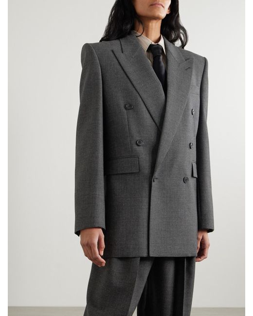 Saint Laurent Black Double-Breasted Wool Blazer