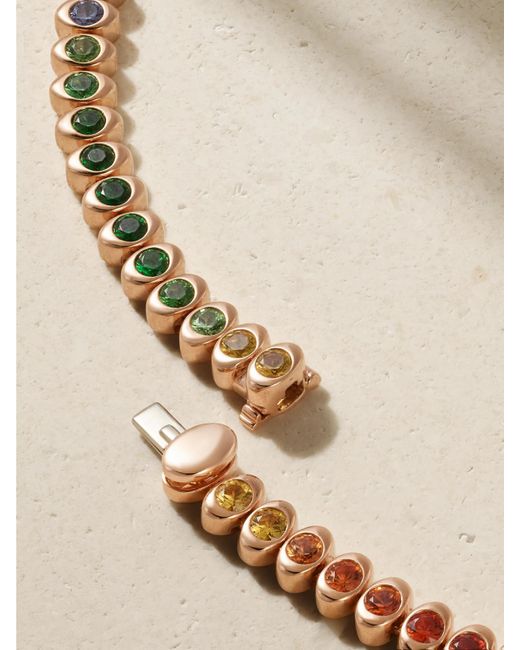 Faberge Natural Colours Of Love Cosmic Curve 18-Karat Rose Multi-Stone Necklace