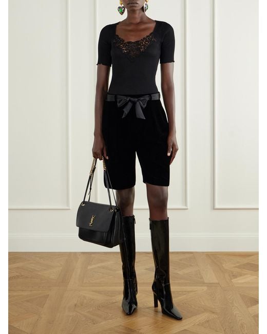 Saint Laurent Black Niki Leather Shoulder Bag