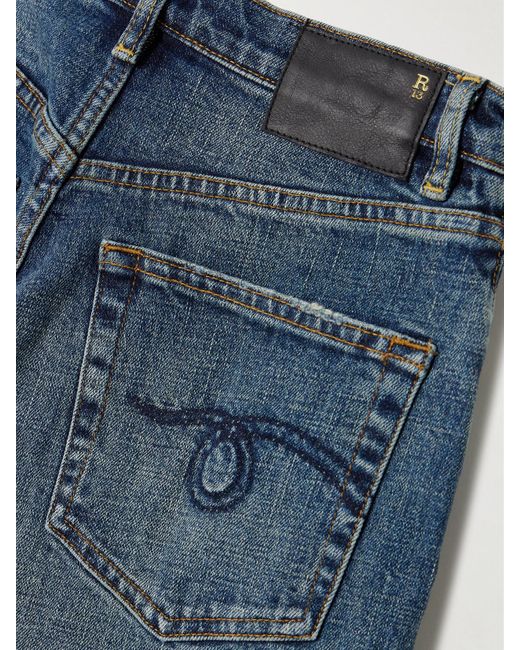 R13 Blue Charlotte Hoch Sitzende Bootcut-Jeans Mit Distressed-Details