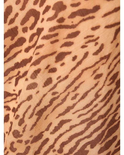 Zimmermann Brown Cascadian Schlaghose Aus Baumwollpopeline Mit Leopardenprint