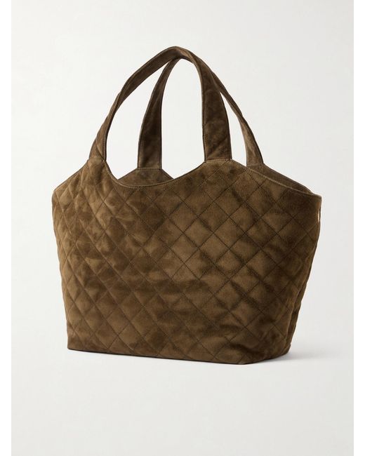Saint Laurent Brown Icare Medium Matelassé Leather Tote