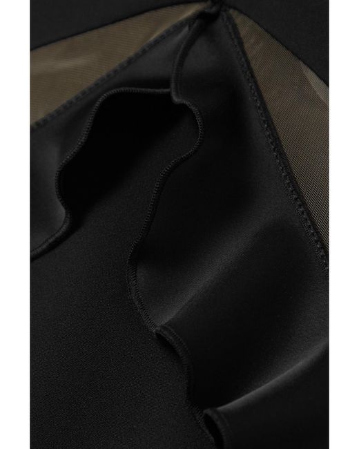 David Koma Black Cutout Crepe Gown