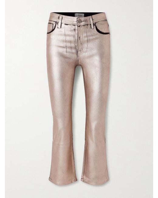 FRAME Natural The Reboot Mid-Rise Bootcut Metallic Jeans