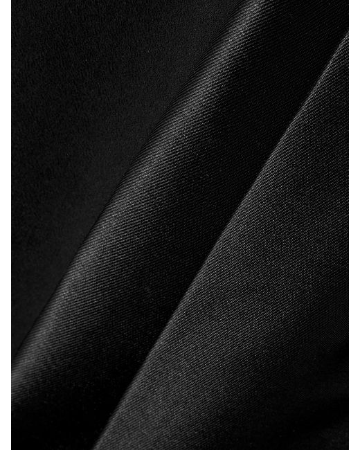 Solace London Black Ulla Crepe And Draped Twill Gown